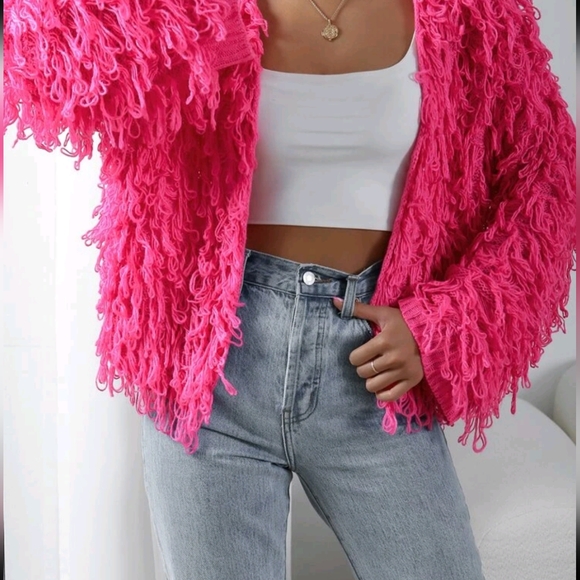 Allurite Shaggy Knit Duster Cardigan - Picture 7 of 9